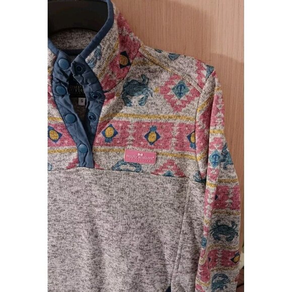 Simply Southern Small WomenTribal Pattern Crab Pineapple Pullover Fleece Jacket - Picture 2 of 6